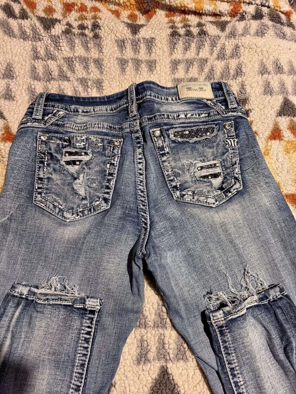 Miss Me Classic Bootcut Distressed Blue Jeans Waist 31